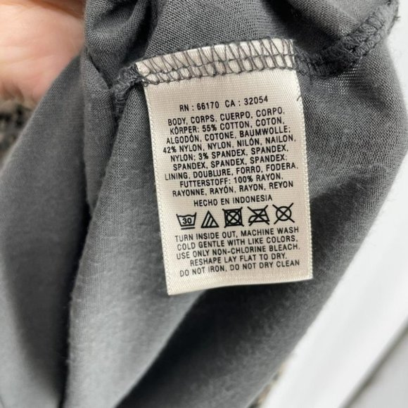 Deletta Anthro grey tan  floral eyelet Brushed Terra skater dress cap sleeve - Picture 10 of 16